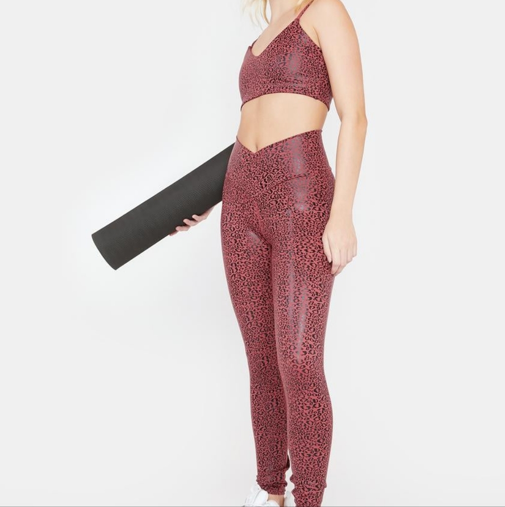 Beach riot cheetah leopard full workout set gym yoga top and leggings
